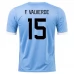 Maillot de Foot Coupe du monde 2022 Uruguay F.Valverde 15 Tenue Domicile Maillot de Foot Coupe du monde 2022 Uruguay F.Valverde 15 Tenue Domicile