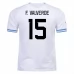 Maillot de Foot Coupe du monde 2022 Uruguay F.Valverde 15 Tenue Extérieur