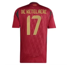 Maillot de Foot Euro 2024 Belgique De Ketelaere 17 Tenue Domicile