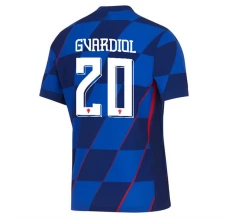 Maillot de Foot Euro 2024 Croatie Gvardiol 20 Tenue Extérieur Maillot de Foot Euro 2024 Croatie Gvardiol 20 Tenue Extérieur