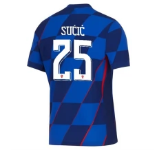 Maillot de Foot Euro 2024 Croatie Sučić 25 Tenue Extérieur