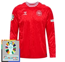 Maillot de Foot Euro 2024 Danemark Tenue Domicile Manche Longue Patch