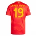 Maillot de Foot Euro 2024 Espagne Lamine Yamal 19 Tenue Domicile
