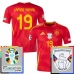 Maillot de Foot Euro 2024 Espagne Lamine Yamal 19 Tenue Domicile Patch