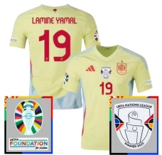 Maillot de Foot Euro 2024 Espagne Lamine Yamal 19 Tenue Extérieur Patch