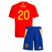 Maillot de Foot Euro 2024 Espagne Pedri 20 Enfant Tenue Domicile