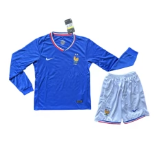 Maillot de Foot Euro 2024 France Enfant Tenue Domicile Manche Longue