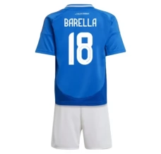Maillot de Foot Euro 2024 Italie Barella 18 Enfant Tenue Domicile