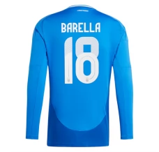 Maillot de Foot Euro 2024 Italie Barella 18 Tenue Domicile Manche Longue