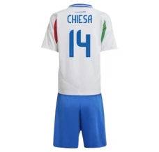 Maillot de Foot Euro 2024 Italie Chiesa 14 Enfant Tenue Extérieur