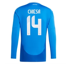 Maillot de Foot Euro 2024 Italie Chiesa 14 Tenue Domicile Manche Longue