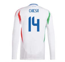 Maillot de Foot Euro 2024 Italie Chiesa 14 Tenue Extérieur Manche Longue