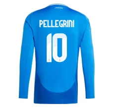 Maillot de Foot Euro 2024 Italie Pellegrini 10 Tenue Domicile Manche Longue