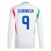 Maillot de Foot Euro 2024 Italie Scamacca 9 Tenue Extérieur Manche Longue