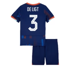 Maillot de Foot Euro 2024 Pays-Bas De Ligt 3 Enfant Tenue Extérieur