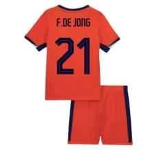 Maillot de Foot Euro 2024 Pays-Bas F.De Jong 21 Enfant Tenue Domicile