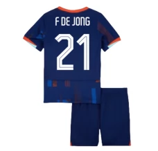 Maillot de Foot Euro 2024 Pays-Bas F.De Jong 21 Enfant Tenue Extérieur