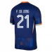 Maillot de Foot Euro 2024 Pays-Bas F.De Jong 21 Tenue Extérieur