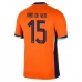Maillot de Foot Euro 2024 Pays-Bas Van de Ven 15 Tenue Domicile