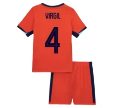 Maillot de Foot Euro 2024 Pays-Bas Virgil 4 Enfant Tenue Domicile