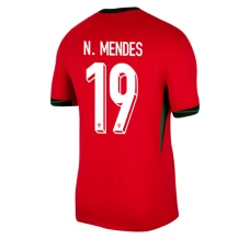 Maillot de Foot Euro 2024 Portugal N.Mendes 19 Tenue Domicile