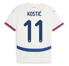 Maillot de Foot Euro 2024 Serbie Kostić 11 Tenue Extérieur