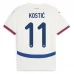 Maillot de Foot Euro 2024 Serbie Kostić 11 Tenue Extérieur