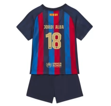 Maillot de Foot FC Barcelone Jordi Alba 18 Enfant Tenue Domicile 2022/23