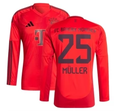 Maillot de Foot FC Bayern Munich Müller 25 Tenue Domicile 2024/25 Manche Longue