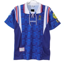 Maillot de Foot France Tenue Domicile Retro 1996 Maillot de Foot France Tenue Domicile Retro 1996