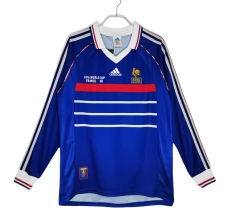 Maillot de Foot France Tenue Domicile Retro 1998 Manche Longue