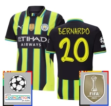 Maillot de Foot Manchester City Bernardo 20 Tenue Extérieur Champions League With Patch 2024/25 Maillot de Foot Manchester City Bernardo 20 Tenue Extérieur Champions League With Patch 2024/25