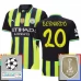 Maillot de Foot Manchester City Bernardo 20 Tenue Extérieur Champions League With Patch 2024/25