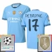 Maillot de Foot Manchester City De Bruyne 17 Tenue Domicile Champions League With Patch 2024/25