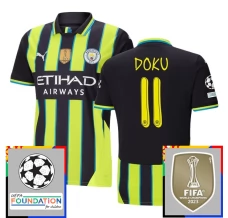 Maillot de Foot Manchester City Doku 11 Tenue Extérieur Champions League With Patch 2024/25