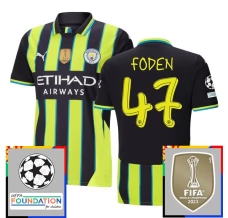 Maillot de Foot Manchester City Foden 47 Tenue Extérieur Champions League With Patch 2024/25