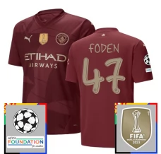 Maillot de Foot Manchester City Foden 47 Tenue Third Champions League With Patch 2024/25 Maillot de Foot Manchester City Foden 47 Tenue Third Champions League With Patch 2024/25