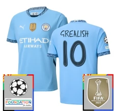 Maillot de Foot Manchester City Grealish 10 Tenue Domicile Champions League With Patch 2024/25 Maillot de Foot Manchester City Grealish 10 Tenue Domicile Champions League With Patch 2024/25
