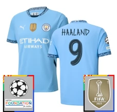 Maillot de Foot Manchester City Haaland 9 Tenue Domicile Champions League With Patch 2024/25