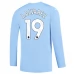 Maillot de Foot Manchester City J. Alvarez 19 Tenue Domicile 2023/24 Manche Longue