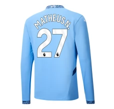 Maillot de Foot Manchester City Matheus N. 27 Tenue Domicile 2024/25 Manche Longue Maillot de Foot Manchester City Matheus N. 27 Tenue Domicile 2024/25 Manche Longue