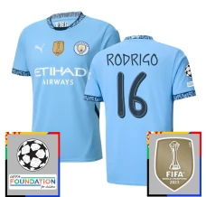 Maillot de Foot Manchester City Rodrigo 16 Tenue Domicile Champions League With Patch 2024/25 Maillot de Foot Manchester City Rodrigo 16 Tenue Domicile Champions League With Patch 2024/25