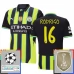 Maillot de Foot Manchester City Rodrigo 16 Tenue Extérieur Champions League With Patch 2024/25