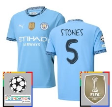 Maillot de Foot Manchester City Stones 5 Tenue Domicile Champions League With Patch 2024/25