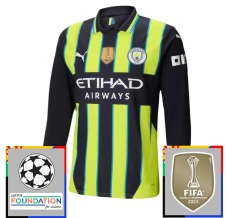 Maillot de Foot Manchester City Tenue Extérieur Champions League With Patch 2024/25 Manche Longue Maillot de Foot Manchester City Tenue Extérieur Champions League With Patch 2024/25 Manche Longue