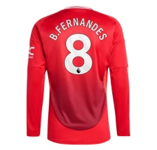 Maillot de Foot Manchester United B.Fernandes 8 Tenue Domicile 2024/25 Manche Longue