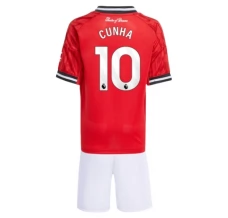 Maillot de Foot Manchester United Cunha 10 Enfant Tenue Domicile 2025/26 Maillot de Foot Manchester United Cunha 10 Enfant Tenue Domicile 2025/26