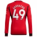 Maillot de Foot Manchester United Garnacho 49 Tenue Domicile 2023/24 Manche Longue