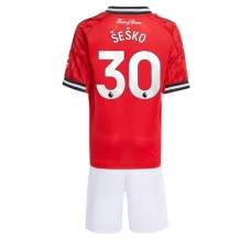 Maillot de Foot Manchester United Šeško 30 Enfant Tenue Domicile 2025/26