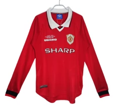 Maillot de Foot Manchester United Tenue Domicile Retro 1999-00 Manche Longue